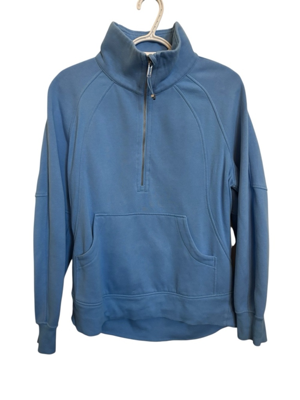 Scuba oversized funnel neck half zip LONG in aero blue